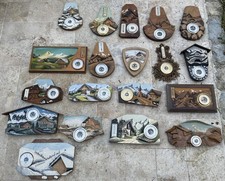 19 BAROMETRES ET/OU THERMOMETRES AVEC PANNEAU BOIS SCULPTE DECOR CHALET MONTAGNE