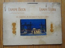 Ancienne publicité carton LAMPE BECK & TETRA - Place Stanislas Nancy
