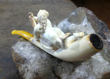 PIPE FUME CIGARETTE EN ÉCUME DE MER SCULPTÉE   érotique " jeune fille NUE "