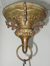  Elément inférieur de lustre d'église , bronze doré , anneau ,  XIXème siècle 