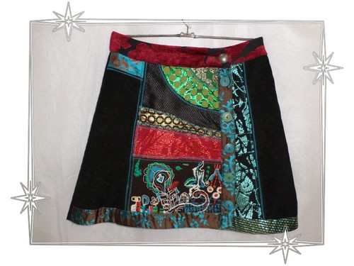 Jupe fantaisie patchwork - jupe,