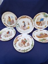Rarissime Série 6 Assiettes Faience  Animaux Métamorphe Jules Bordeaux Vieillard