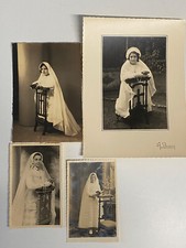 Lot 4 Photos Communiantes Prie-Dieu Missel Chapelet Années 40/50's