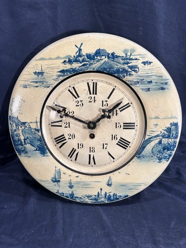 Ancienne horloge tole peinte - horloge,
