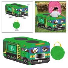Tente de jeu pour camion poubelle pliable multicolore avec sac de transport, se