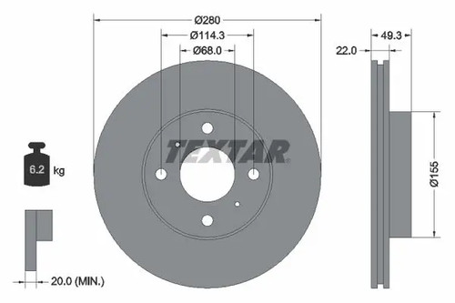 Disque frein ventilé de - ventilé,