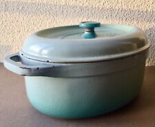 COCOTTE en fonte émaillée FONTIGNAC . Num 29. OVALE.Groupe Staub. TURQUOISE