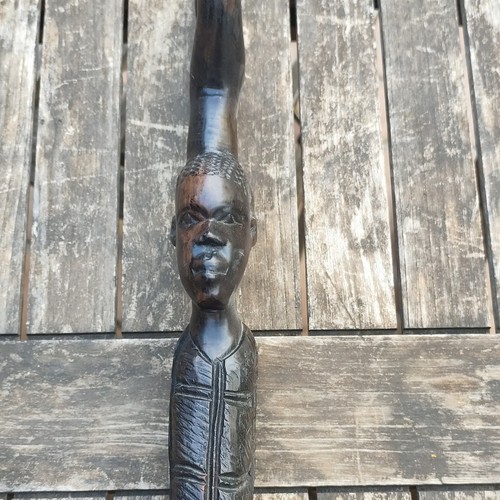 Canne bois sculpté - canne,