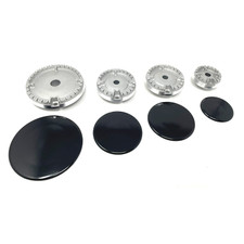 BRÛLEURS + ASSIETTES À FLAMME ÉMAIL CUISINE GAZ PLAQUE DE CUISSON 4 FEUX