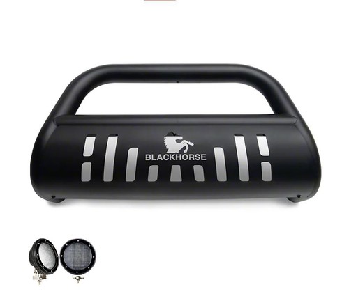 Black horse bull bar - horse,
