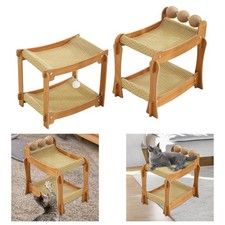Griffoir Lit Double Étage En Panneau Dense  et Stable pour Chat avec Espace de