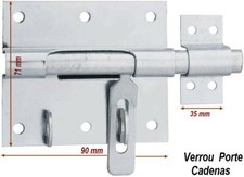 Solide Verrou de BOX Acier Zingué,Porte Cadenas,Garage,Portail,Porte,Fermeture 2