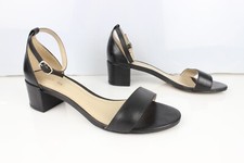 Escarpins à brides sandales talons cuir noir San Marina T 39 Très bon état