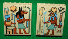 Lego Egypt Panel Sloped with Hieroglyphs Pattern ref 30156px3 30156px4 Set 5988