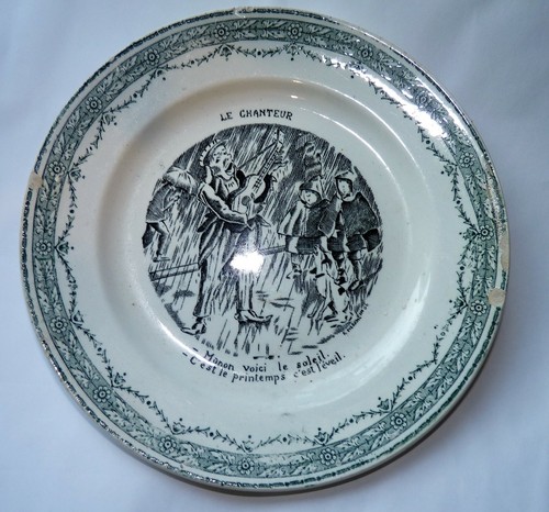 Ancienne assiette humoristique - ancienne,