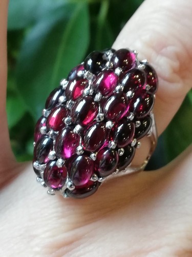 Bague argent grenat - bague,