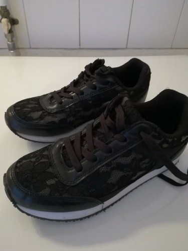 Baskets noires dentelle m - baskets, h&m