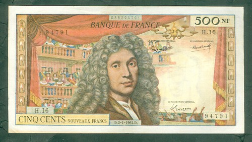 Rare billet 500nf molière - rare,