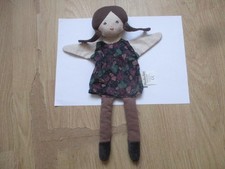 poupée chiffon doudou marionnette moulin roty petit chaperon rouge violet marron