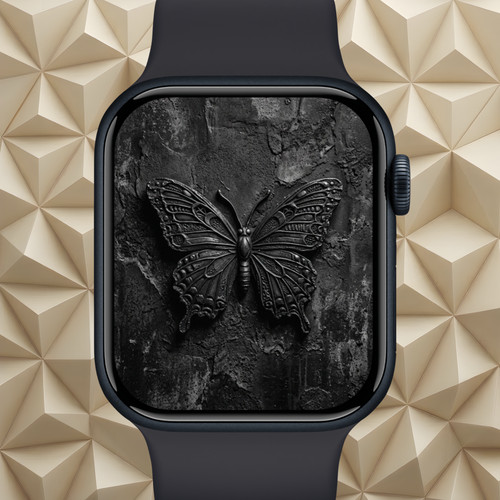 Black butterfly apple watch - black,