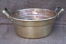 French Cookware Brass Preserving Pan Basin Jam Kettle 1920