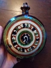 ART POPULAIRE ANCIEN GOURDE DE BERGER CRAPAUD SAVOIE OU PROVENCE VERNISSEE