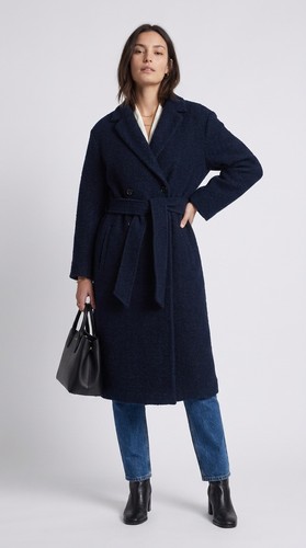 Sandro manteau long bleu - sandro,