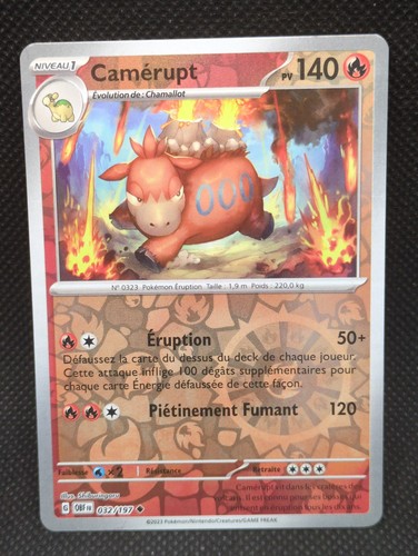 Carte pokemon camérupt - carte,