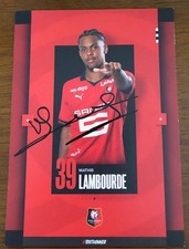 Carte dédicacée LAMBOURDE Stade Rennais Rennes SRFC 2023/2024 signed card Vérone