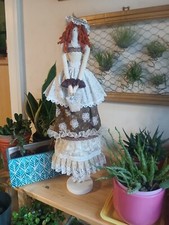 Poupée style tilda - Romantique - support offert - décoration