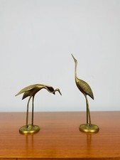 Sculptures Paire de hérons en laiton doré vintage, oiseau, déco, anciens