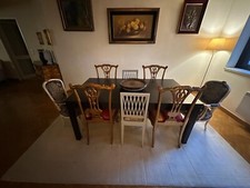 Table à manger 8-14 couverts avec chaises et fauteuils d’exception