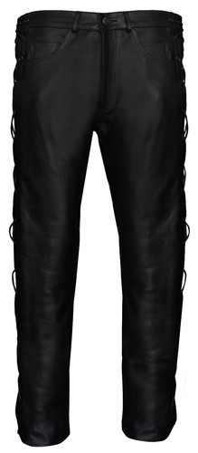 Hommes cuir pantalon moto - cuir,