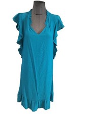 Très Belle Robe Fluide Turquoise Comptoir Des Cotonniers 36 Tbe