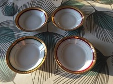 Lot 4 Sous Tasses Soucoupe Porcelaine France Compagnie Nationale Vintage