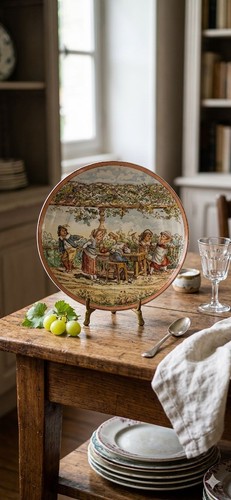 Ancienne rare assiette - et,