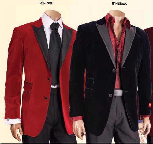 Veste blazer velours rouge - en,