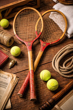 Paire raquettes tennis - paire, bois
