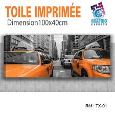 100x40cm - TOILE IMPRIMEE TAXI NEW YORK - TABLEAU DECORATION MURALE - TX-01