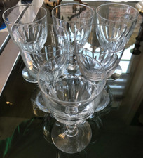 Série Anciens Verres Baccarat Gondole Côtes Plates jambe double balustre 15cm