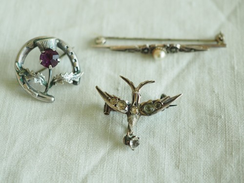 Lot broches ancien argent - lot,