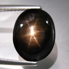 PIERRE PRÉCIEUSE SAPHIR ÉTOILE NOIRE NATURELLE SCINTILLANTE 6 RAYONS...