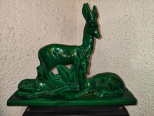 Famille d'antilopes en faience de Saint Clement par Charles Lemanceau