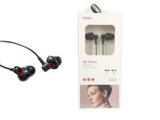 Casque TOTU EAUA-028 Série Bole In-Ear Écouteurs 6D Effet HIFI 3,5mm Noir