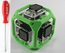 Support de montage panoramique sphérique 360° pour 6x GoPro Go Pro HERO 3 4 vert green