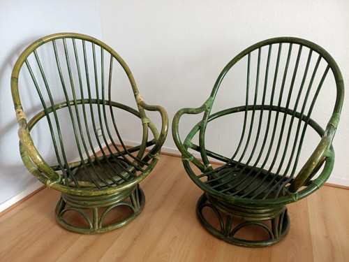 Fauteuils osier vintage - osier,