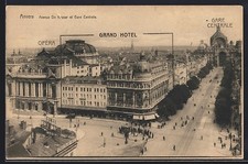 CPA Anvers, Avenue de Keyser et Gare Centrale, Grand Hotel et Opéra 