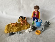 Playmobil farmer and cats