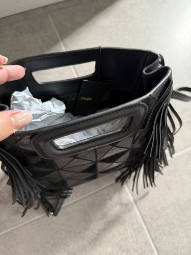 Sac maje noir franges - sac, à