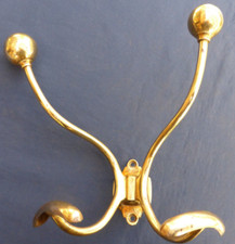 Porte-manteaux chapeaux double laiton ancien décoration